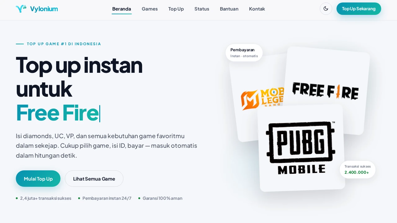 Website top up game Vylonium